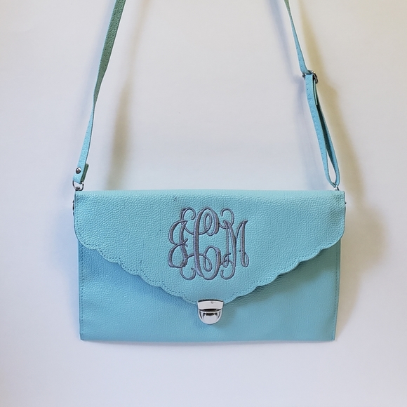 new H&M teal crossbody handbag and clutch NWOT - Picture 2 of 9